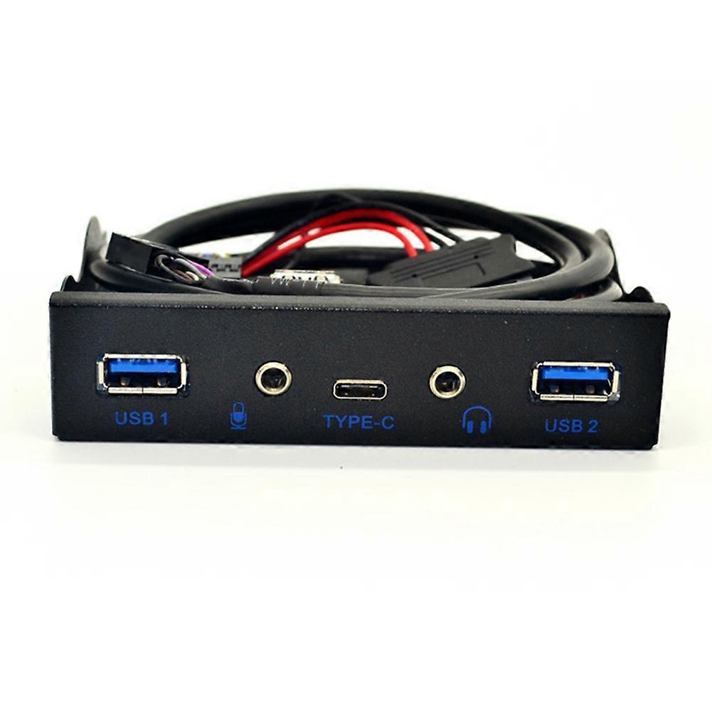 5-port-usb-hub Mit Usb 3.1 Typ-c, Usb 3.0, Hd-audio-frontpanel, 3,5-mm-kopfhöreranschluss Und 3,5-zoll-tischmikrofon-verlängerungsadapter