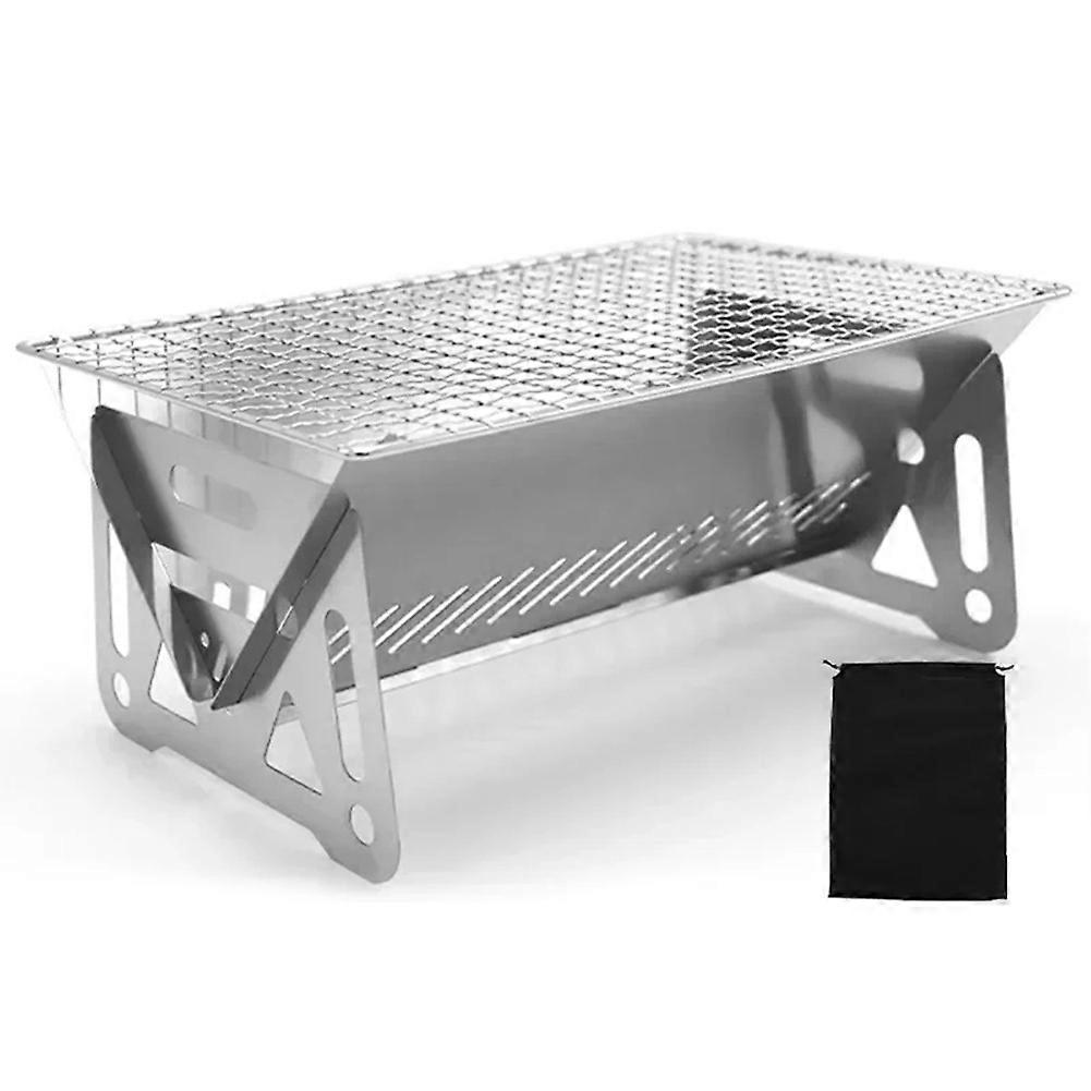 Mini-tragbarer Grill – Holzkohlegrill Aus Edelstahl Für Picknicks Und Camping Im Freien