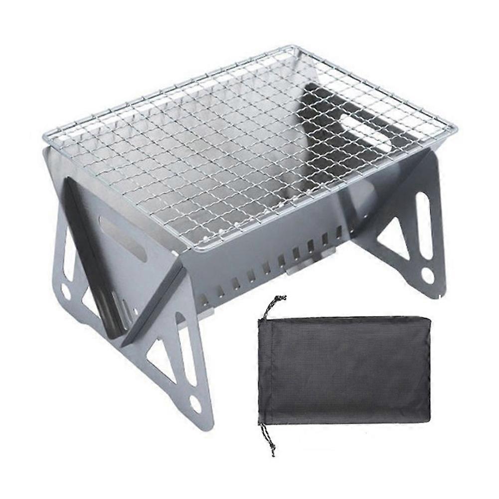 Mini-tragbarer Grill – Holzkohlekocher Aus Edelstahl Für Picknicks Und Camping Im Freien