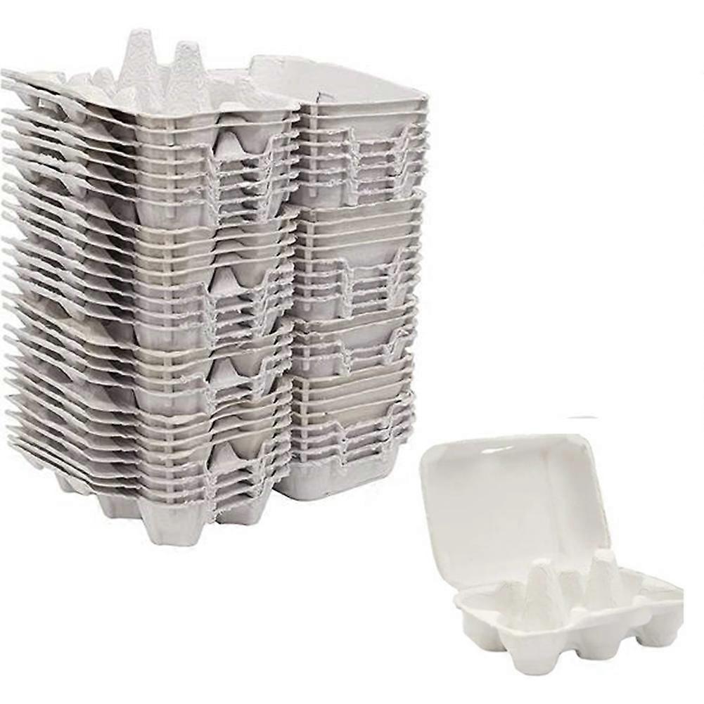 50 Eierkartons Aus Papier Für Hühnereier, 6 Eier Pro Karton, Ideal Für Bauernmärkte Und Reisen.