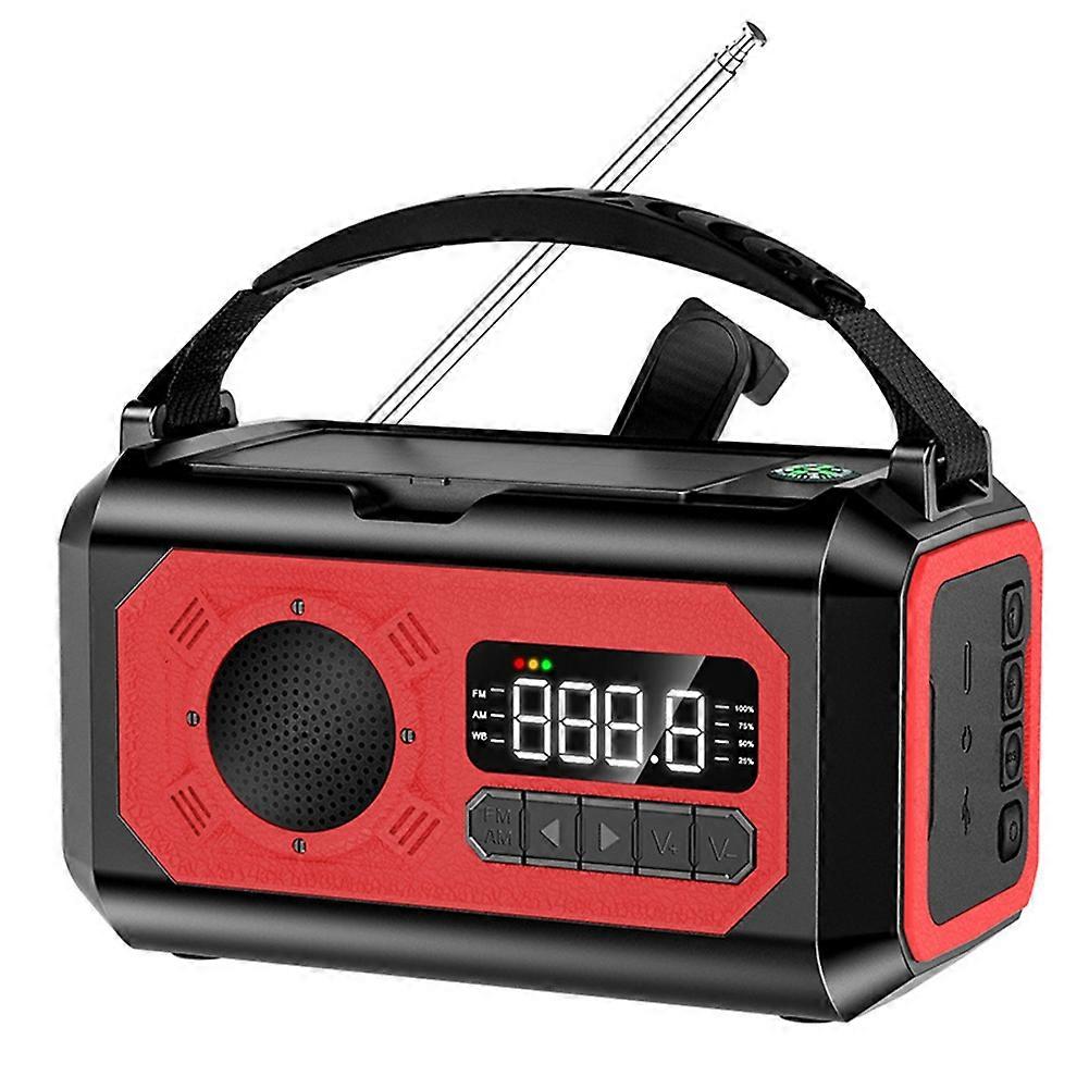 Tragbares Notfallradio Mit 12.000 Mah Akku, Am/fm/noaa-empfang, Wetterradio, Handkurbel-solarradio, Taschenlampe, Sos-alarm Und Leselampe.