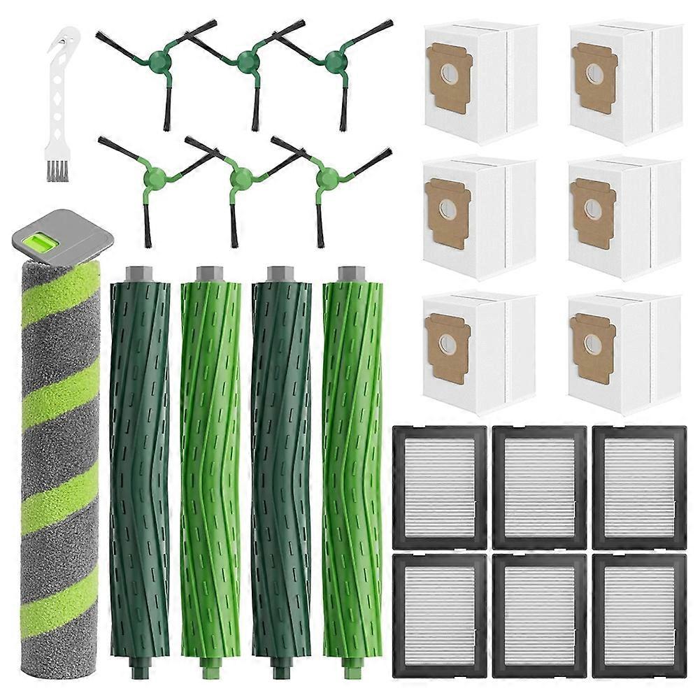 Set Mit 24 Ersatzteilen Für Den Irobot Roomba Max 705 Combo / 706 Combo Staubsauger: Hauptbürste, Staubbeutel, Filter Und Reinigungswalze.