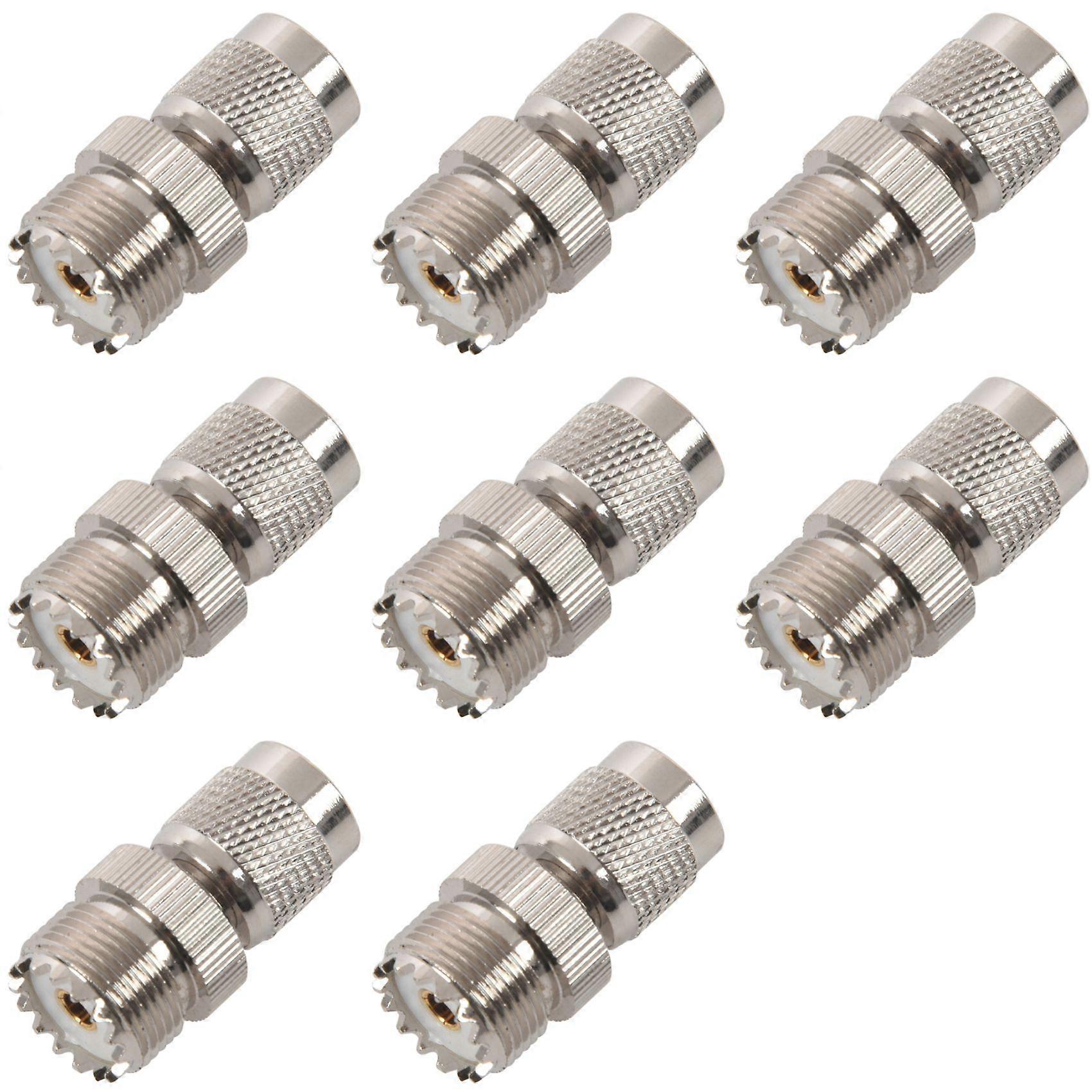 8x Tnc-stecker Auf Pl259-buchse Uhf-adapter, Silber