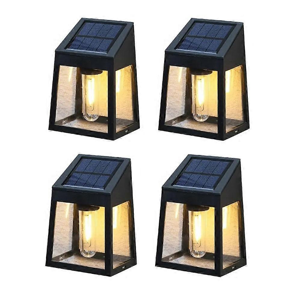 Set Mit 4 Solar-außenleuchten Für Garten, Balkon, Terrasse, Dekorative Ambientebeleuchtung