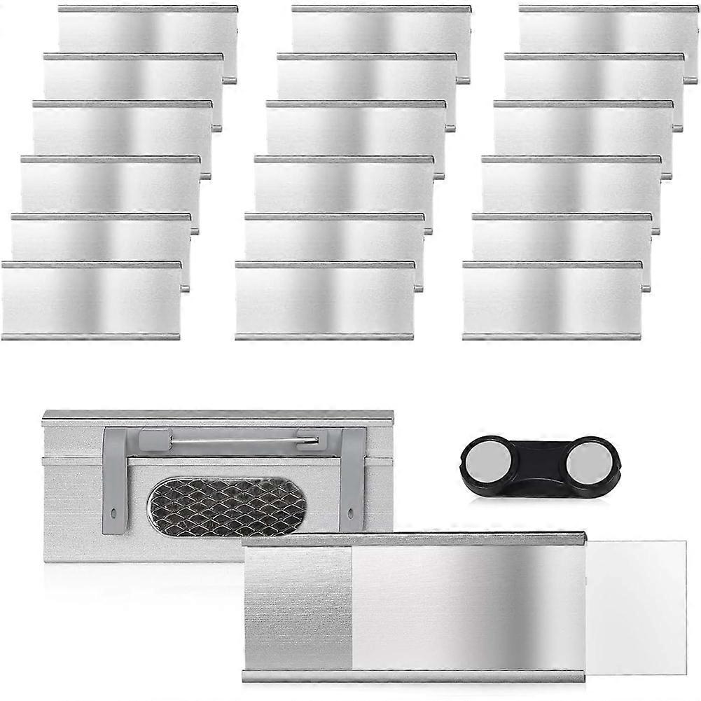 Magnetische Namensschilder, 20er-packung Magnetische Aluminium-namensschilder Mit Doppelmagnet Für Arbeit, Ausstellungen Und Restaurants.