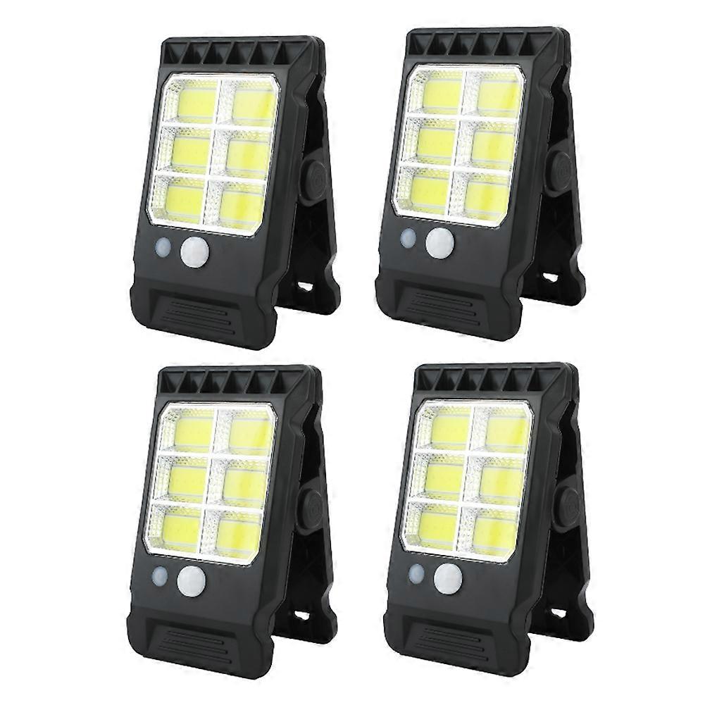 Set Mit 4 Wasserdichten Solar-klemmleuchten Für Den Außenbereich Mit Bewegungsmelder, Ideal Für Zäune, Garagen Oder Camping.