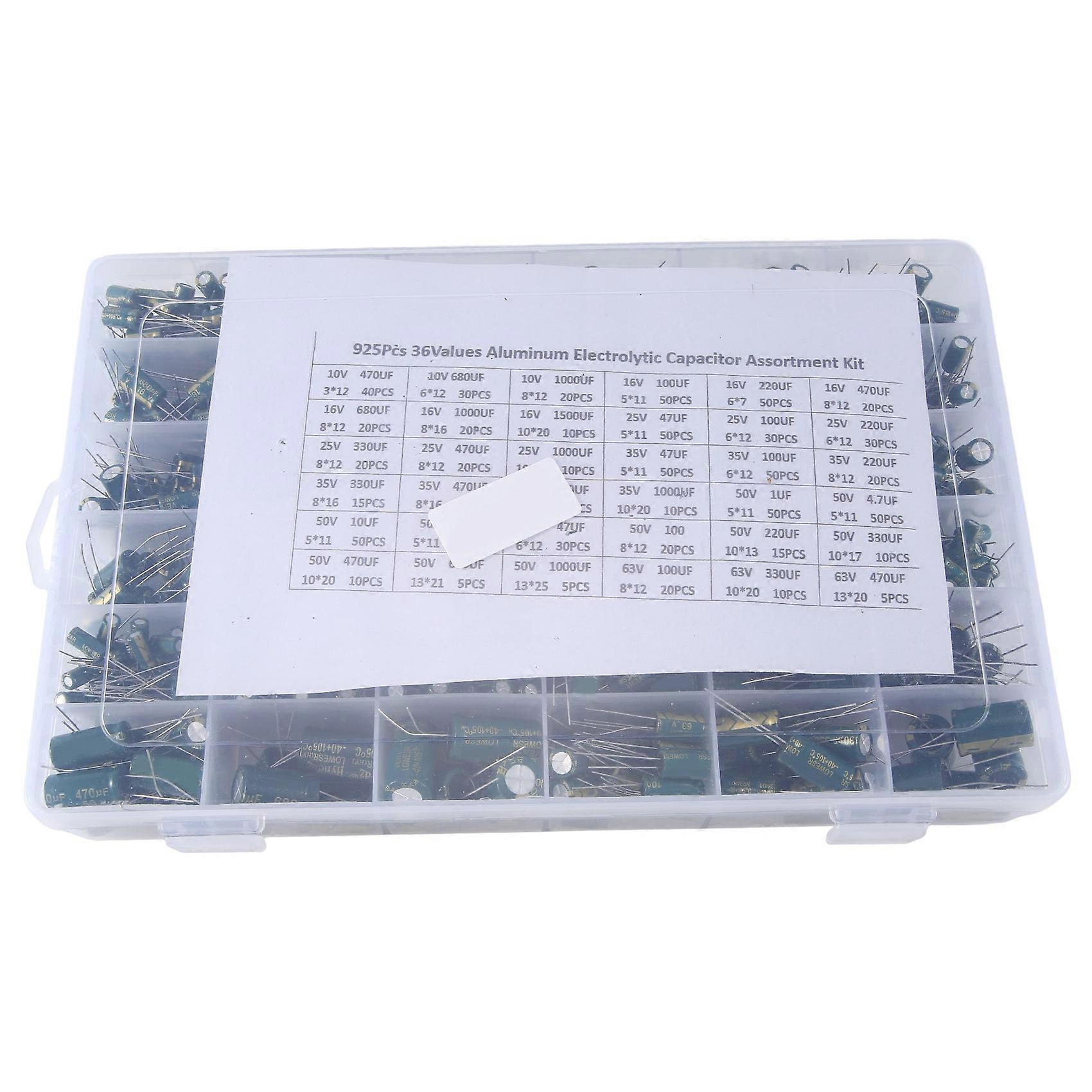 Hochfrequenz-aluminium-elektrolytkondensatoren-set (925 Stück) – 36 Widerstandsspezifikationen