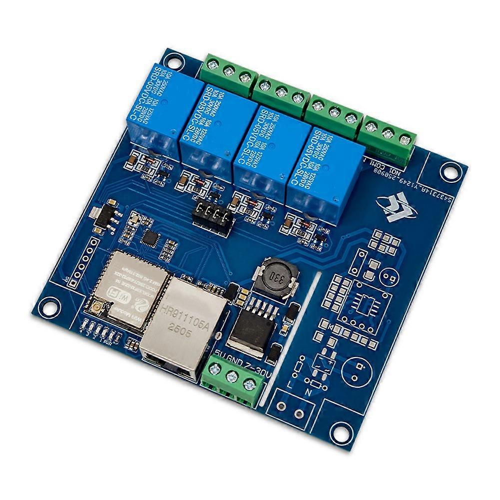 Esp32 Modbus Tcp 4-kanal-relaismodul, 100-mbit/s-ethernet-anschluss (kabelgebunden), Wlan, Bluetooth, 7–24-v-netzteil