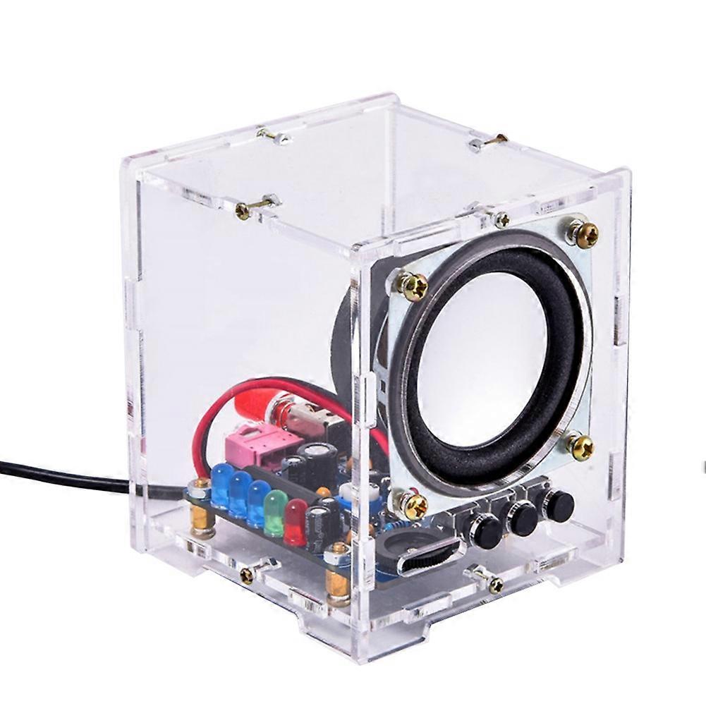 Hu-009 Mini-bluetooth-lautsprecher, Elektronik-bausatz Für Kabellose Und Kabelgebundene Verbindung, 5-v-gleichstromnetzteil, Acrylgehäuse