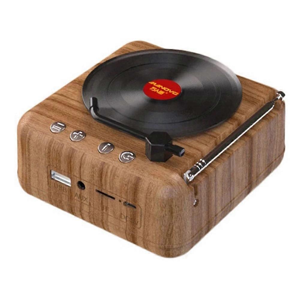 Manovo Plattenspieler-lautsprecher, Usb, Bluetooth V5.0, Tragbare Retro-stereoanlage, Tf-karten-/usb-stick-/aux-wiedergabe, Holzkoffer
