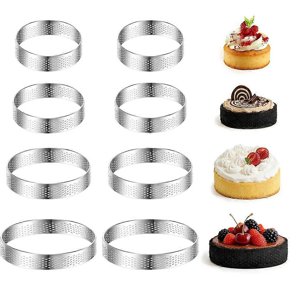 8 Perforierte Crumpet-ringe, Törtchenformen Aus Edelstahl, Mousse-törtchenformen, Törtchen, Mini-pizzen