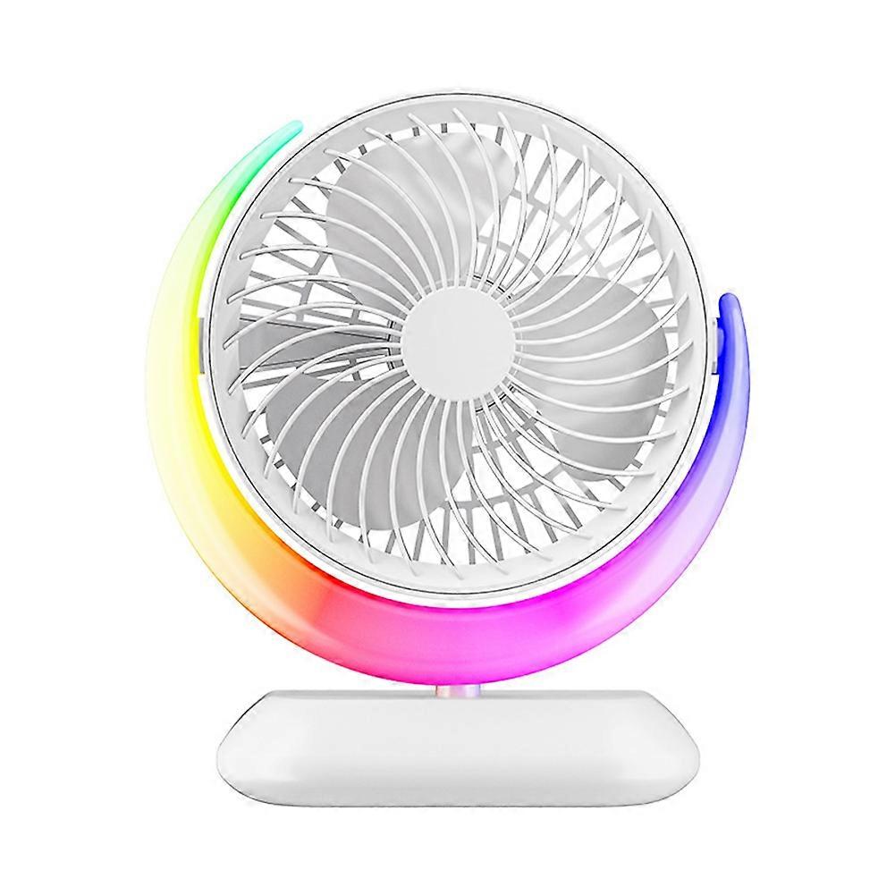 Rotierender Usb-tischventilator Mit 3 Geschwindigkeitsstufen Und Nachtlicht, Mini-ventilator Für Schlafzimmer, Büro Und Reisen