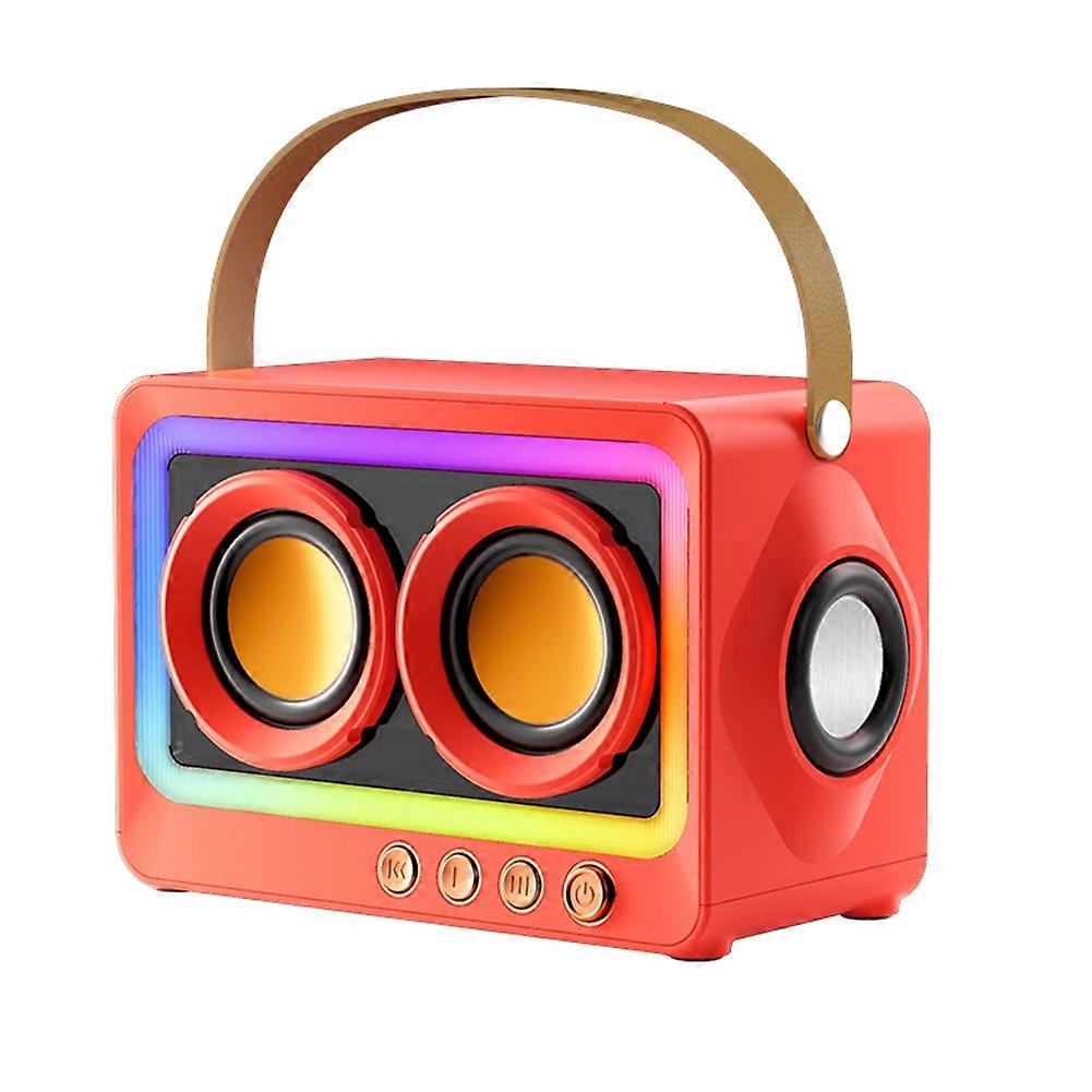 Tragbarer Bluetooth-lautsprecher Mit Subwoofer, Kabelloser Hi-fi-sound, Roter Mini-bluetooth-mp3-lautsprecher
