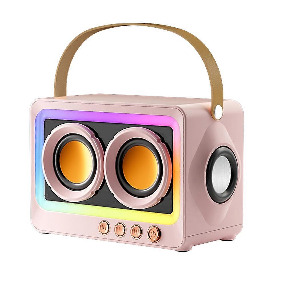Tragbarer Bluetooth-lautsprecher Mit Subwoofer, Kabelloser Hi-fi-sound, Mini-bluetooth-mp3-lautsprecher In Pink