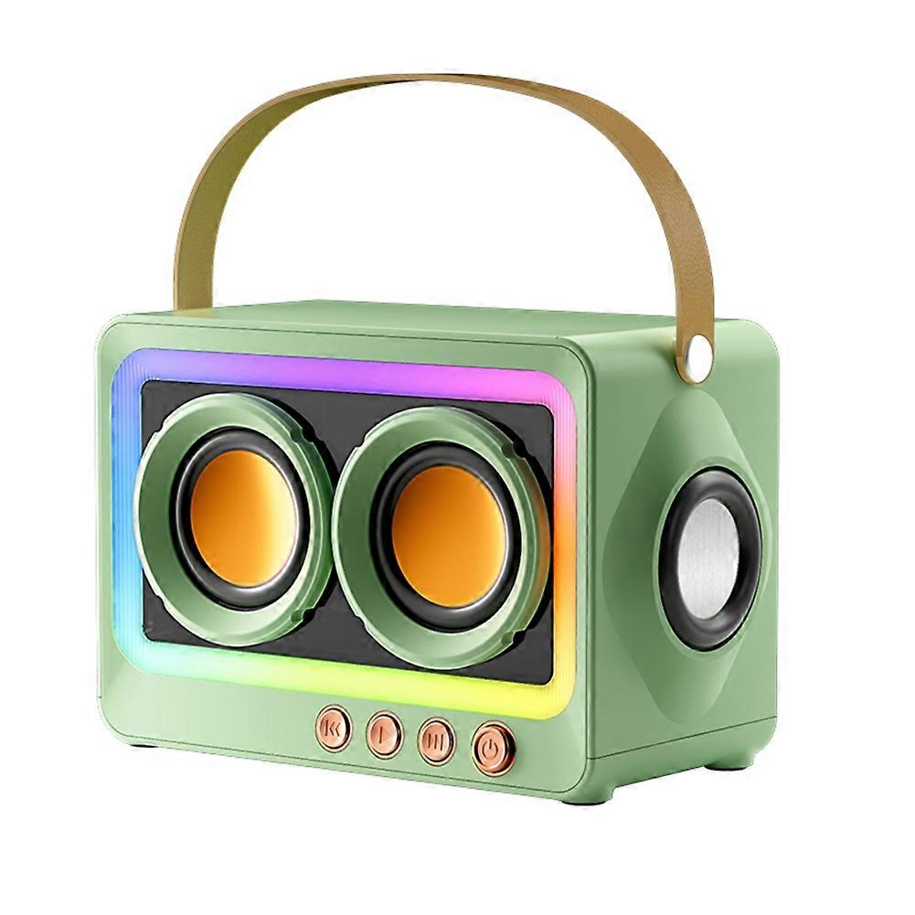 Tragbarer Bluetooth-lautsprecher Mit Subwoofer, Kabelloser Hi-fi-sound, Grüner Mini-bluetooth-mp3-lautsprecher