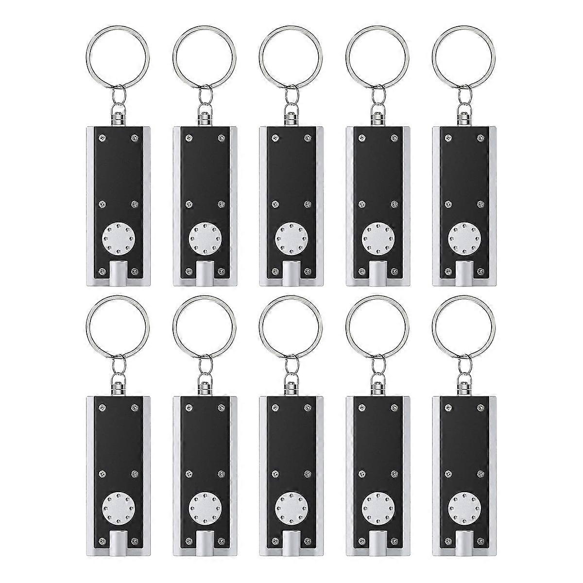 Packung Mit 10 Mini-led-schlüsselanhänger-taschenlampen, 12 Lumen, Tragbar Und Ultrahell, Ideal Zum Campen Und Wandern.
