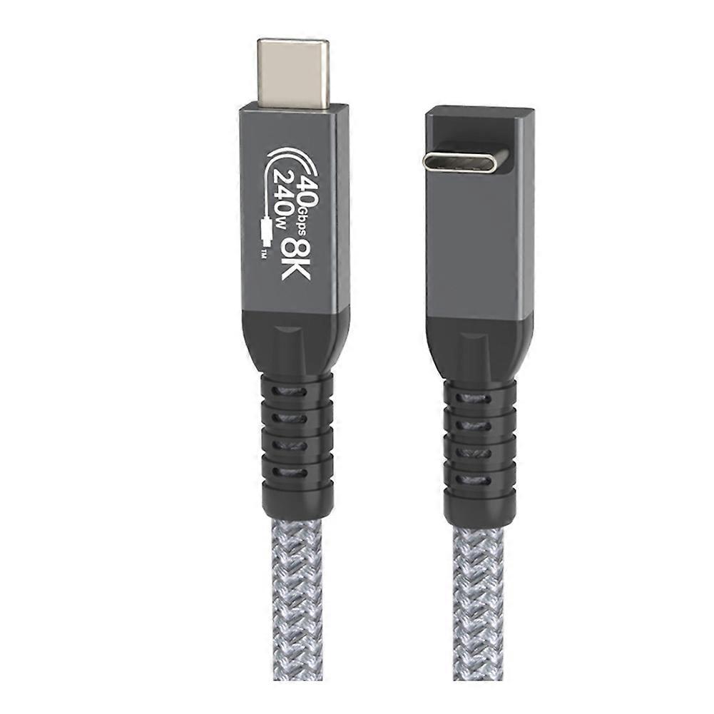 90°-stereo-winkel-usb-4-kabel, 40 Gbit/s, Typ-c, 240 W Pd-schnellladung, 8k-videoübertragung, 1 M