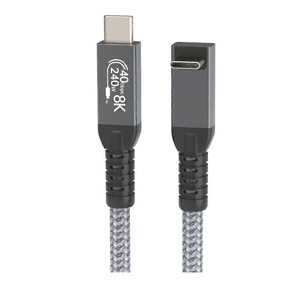 90°-stereo-winkel-usb-4-kabel, 40 Gbit/s, Typ-c, 240 W Pd-schnellladung, 8k-videoübertragung, 1,5 M
