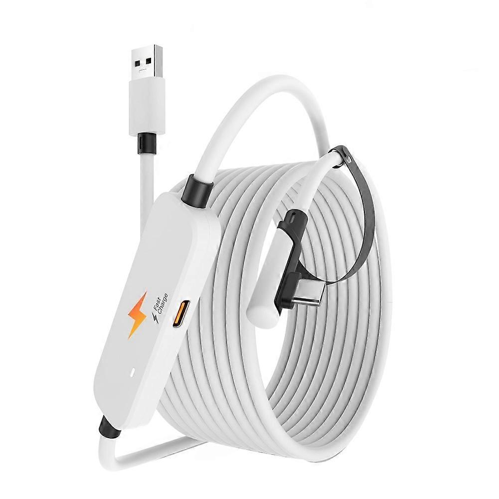 Usb 3.2 Gen1 Vr-linkkabel Mit Zusätzlichem Ladeanschluss Für Meta Quest 3s, Quest 3/2 Und Pico 4 Vr-headsets (schnellladung)