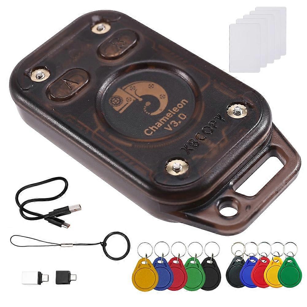 Chameleon V3.0 Rfid-chip-lesegerät/schreiber, Emulator, Ic-id-kartenkopierer, Nfc-lesegerät/schreiber + 15 Uid/cuid-schlüsselanhänger-set