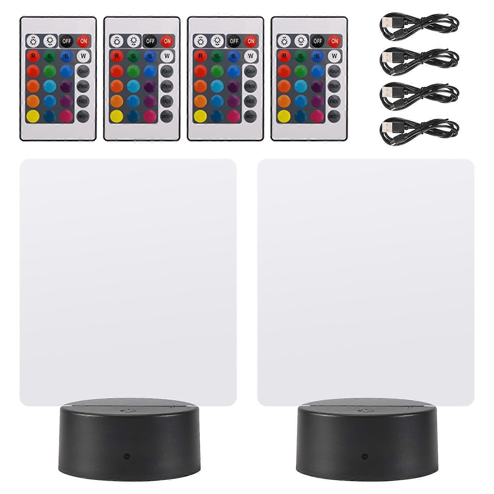 3d-led-nachtlichtsockel Mit 4 Transparenten Acrylplatten, 4 Fernbedienungen Und 16 Einstellbaren Farben Für Kinderzimmer Oder Bar.