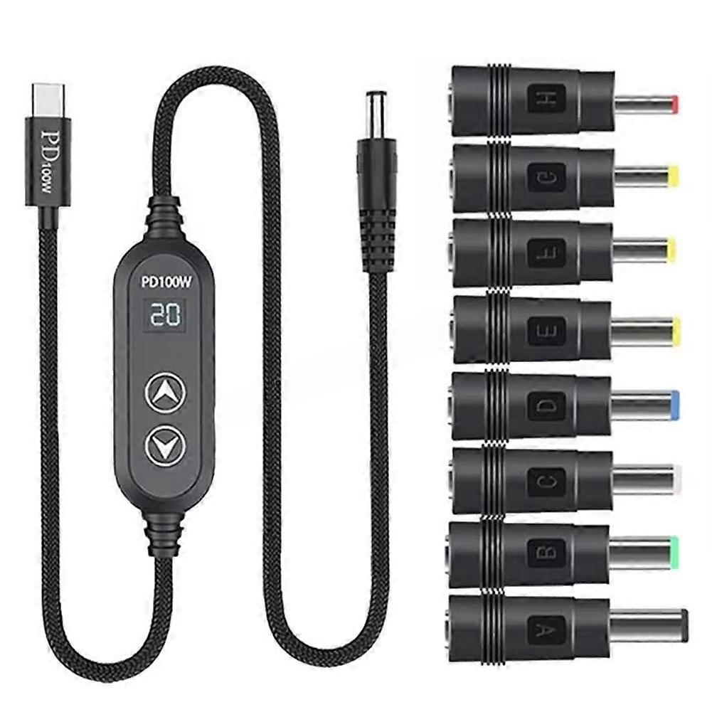 Usb-c Auf Dc Boost 100w Pd-stromkabel Usb-c Auf Dc 5,5 Mm Und Verschiedene Versorgungsspannungen (5 V, 12 V, 15 V, 19 V, 20 V).