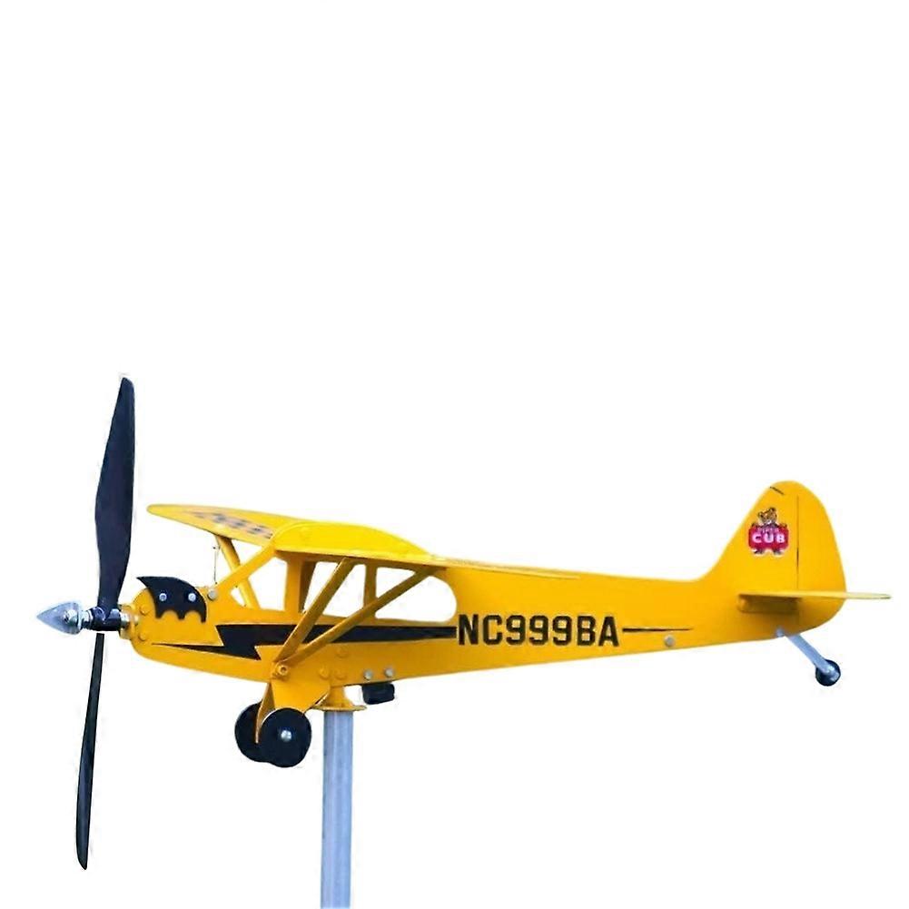 Wetterfahne In Flugzeugform, Kinetische 3d-metallskulptur In Form Einer Windmühle, Außendekoration Für Garten Oder Hof.