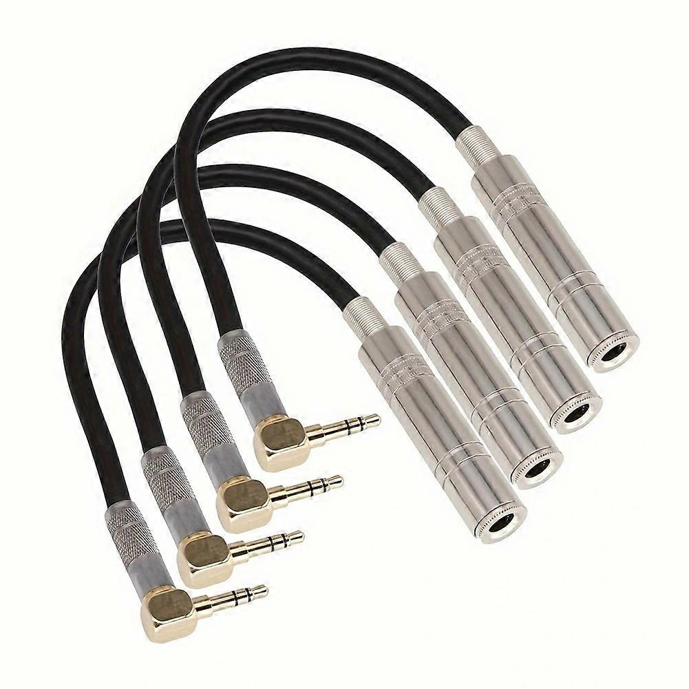 Set Mit 4 Vergoldeten, Abgewinkelten Stereo-audioadaptern, 3,5-mm-stecker Auf 6,35-mm-buchse, Zur Kabelverlängerung Und -umwandlung