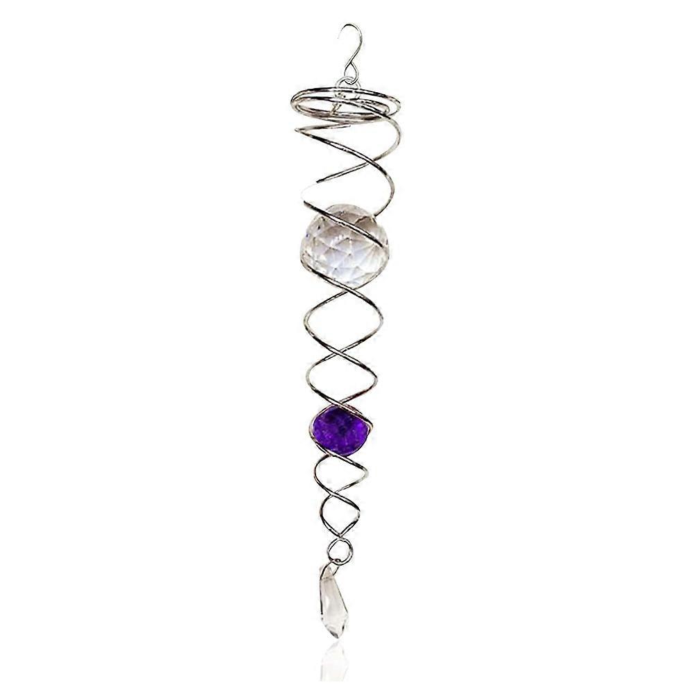 Dekorative Lila Spiralkugel, Windfahne, Gartendekoration
