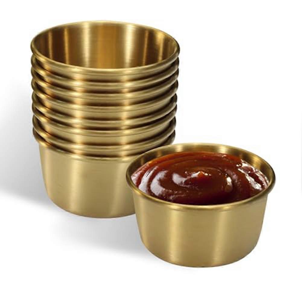 Set Mit 6 Wiederverwendbaren 60-ml-edelstahl-ramekins (gold), Mini-saucenschalen, Wiederverwendbaren Gewürzbehältern (gold)