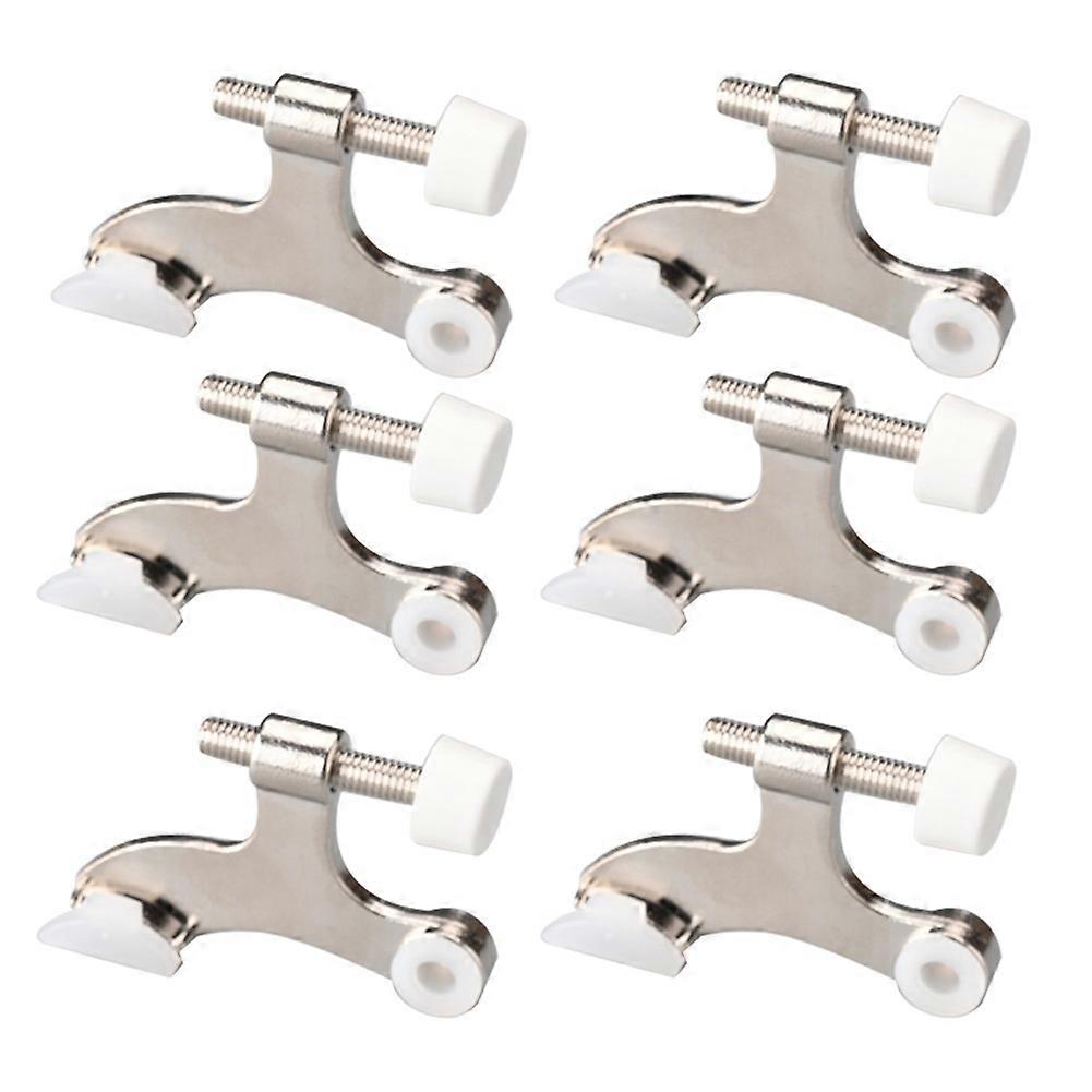 Set Aus 6 Nickelfarbenen Scharnierstiften, Verstellbarem Türstopper, Robustem Scharnier Mit Gummidämpfer Zur Reduzierung Von Beschädigungen Und Abdrücken An Den Wänden.