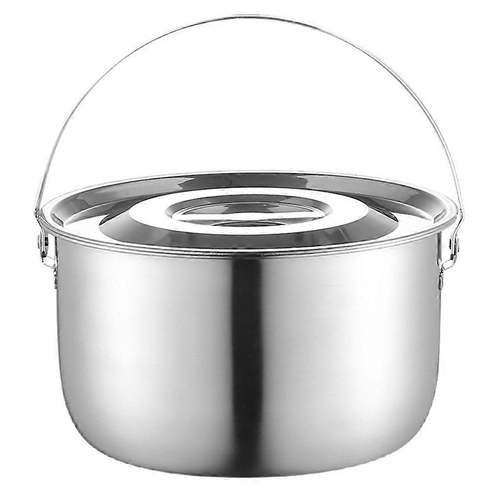 Camping-kochtopf Aus Edelstahl Mit Deckel Für Drinnen Und Draußen – Ideal Zum Köcheln, Dämpfen Und Mischen.