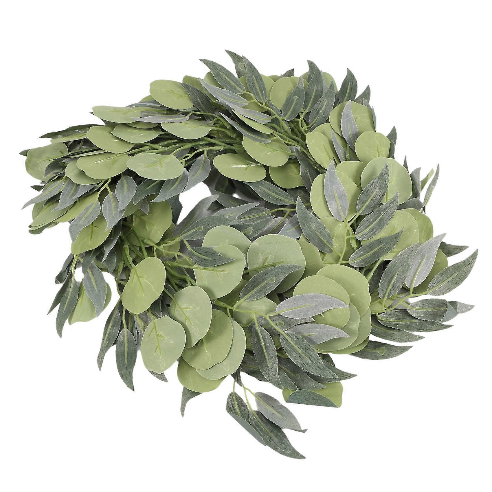 Künstliche Eukalyptusgirlande Mit Weidenranken, 2er-set, 2 Meter Lang, Silberner Eukalyptus