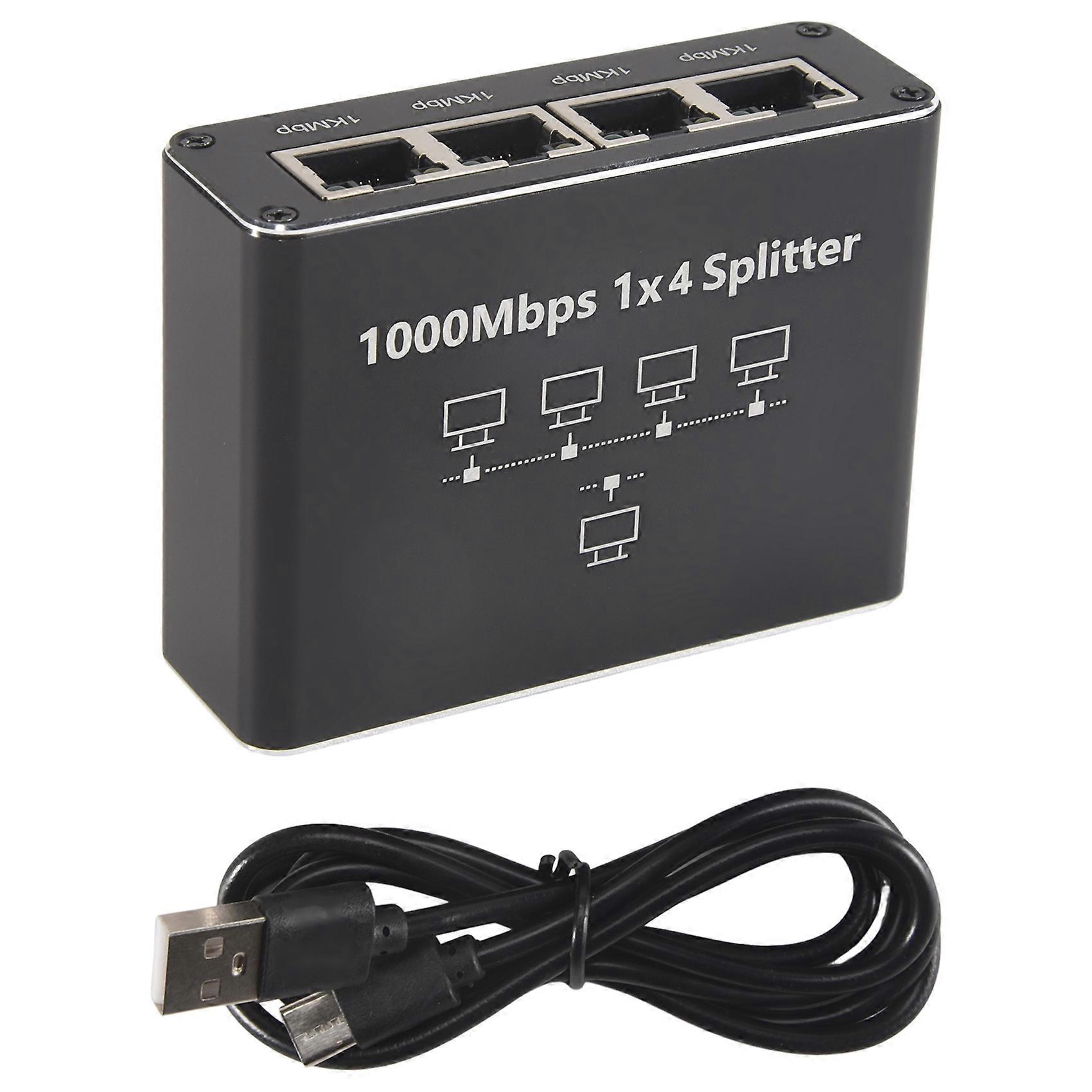 5-port Gigabit-ethernet-switch Mit Usb-stromkabel, 1000-mbit/s-ethernet-splitter (1 Bis 4 Ausgänge) Für Cat 5/5e/6/7/8