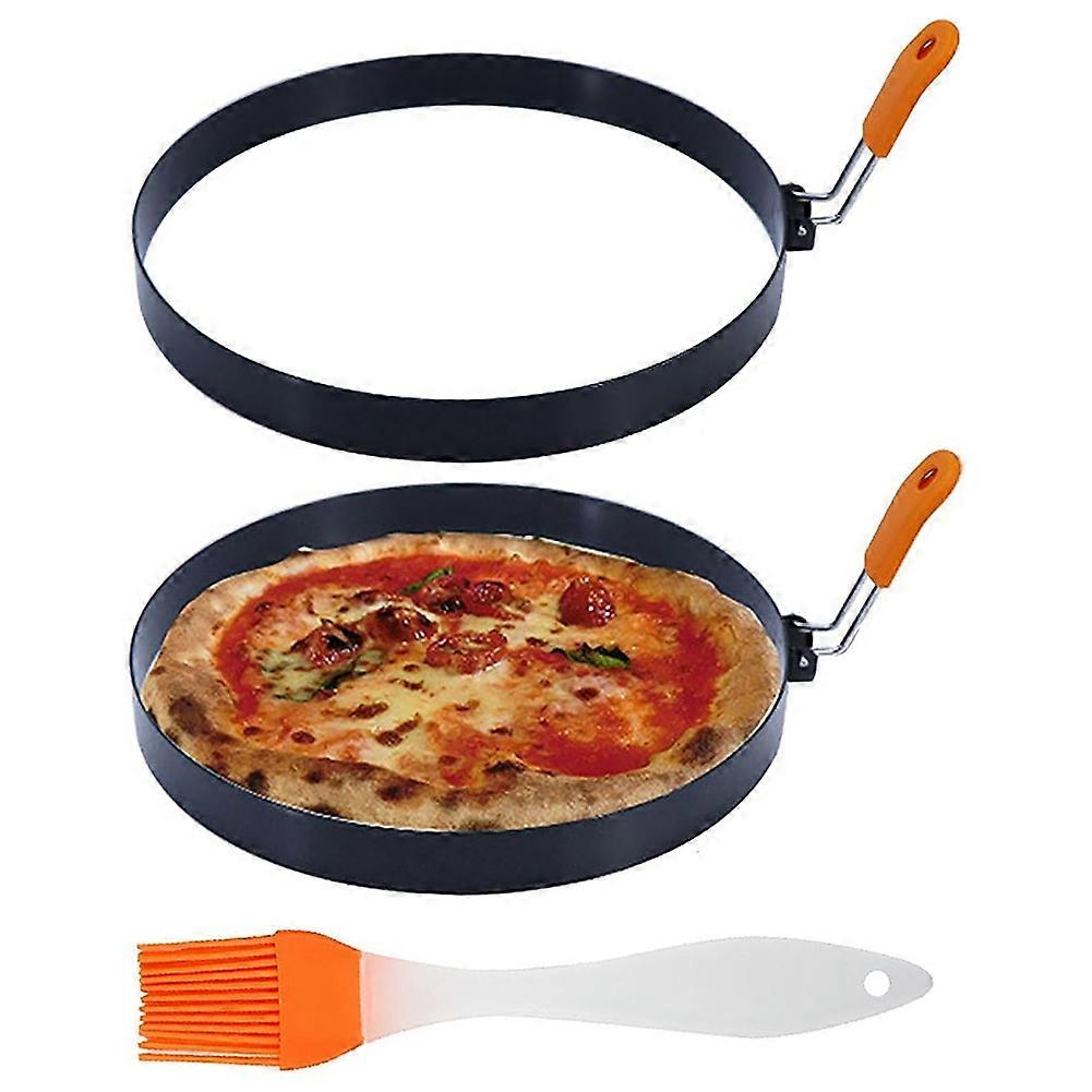 20 Cm Großer Crêpe-ring Aus Edelstahl Mit Silikonisoliertem Griff, Runde Eierform Und Ölpinsel