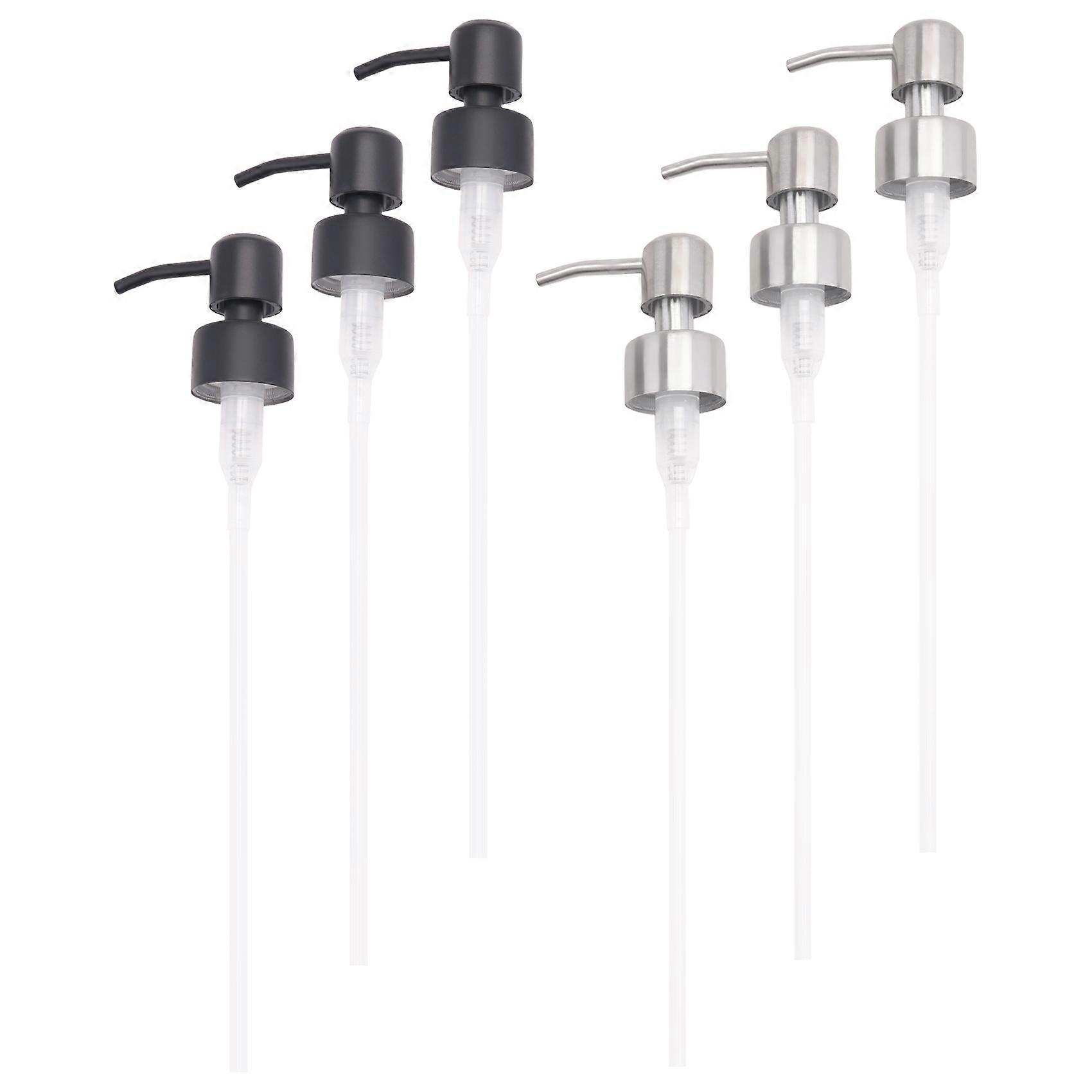 Set Mit 6 Ersatzpumpen Aus Edelstahl Für Flüssigseifenspender, Mit Gewinde Für Düse Und Standard-schlauchgröße 28/400.
