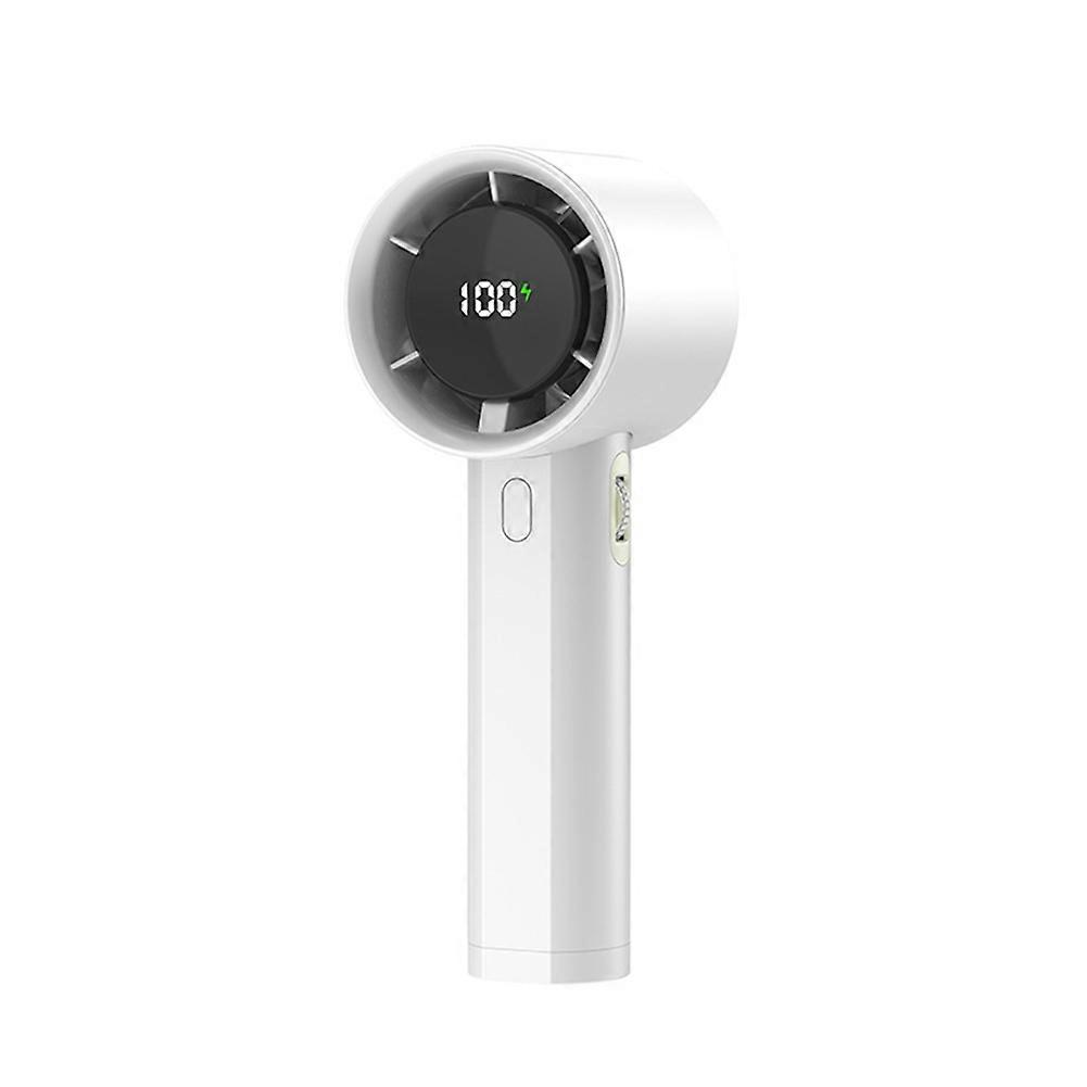 Hochleistungs-tischventilator, Kleiner, Per Usb Aufladbarer Ventilator, Hohe Belüftungsleistung, Digitalanzeige (weiß)
