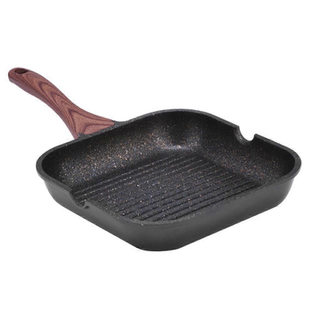 Gestreifte Steakpfanne, Grillpfanne Für Herdplatten, Antihaftbeschichtung In Marmoroptik, Aus Aluminium, Induktionsgeeignet, Mit Ausgießer