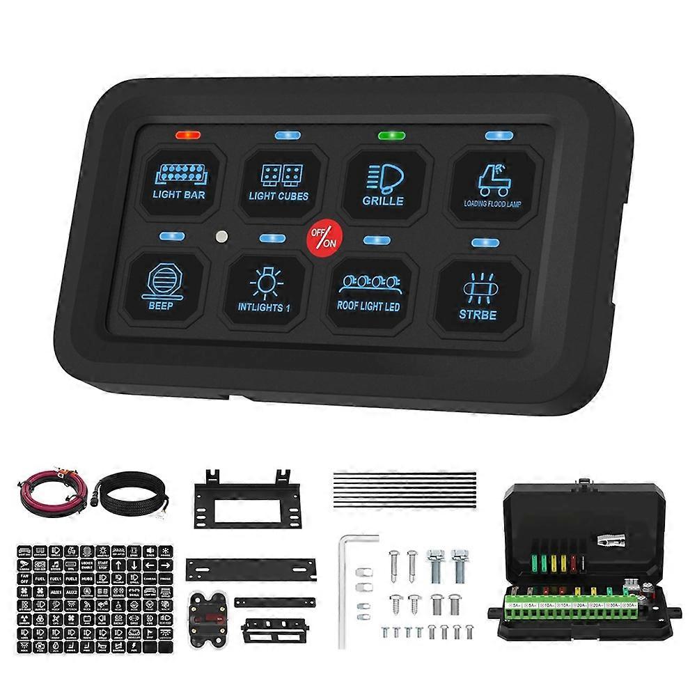 Bedienfeld Mit 8 Multifunktions-rgb-led-schaltern Mit Kipp-, Moment- Und Impuls-touch-funktion.