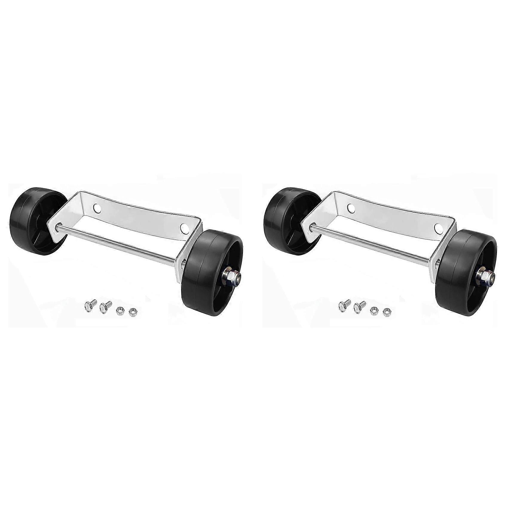 4er-set Universalrollen Für Terrassenheizstrahler – Silberne Edelstahlhalterung + Schwarze Rollen