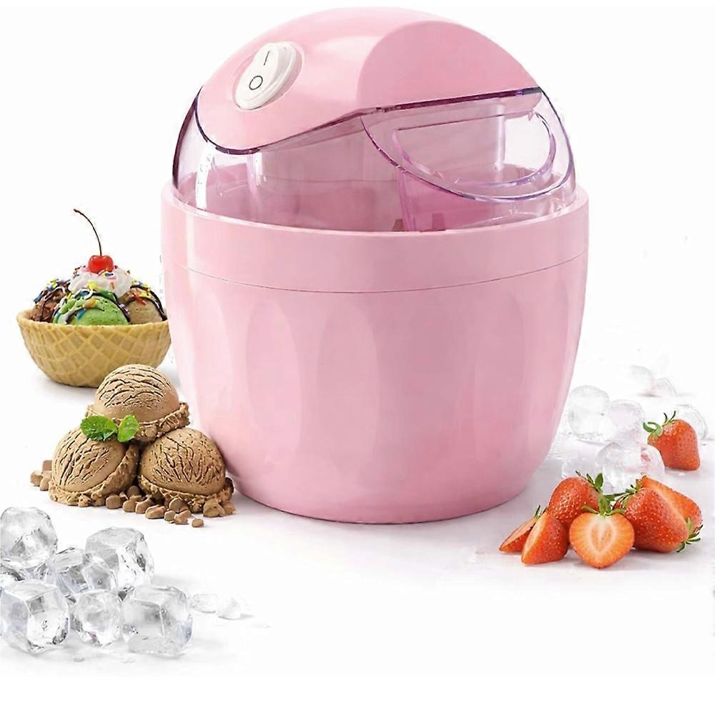 Mini-eismaschine, Individuelle Dessertmaschine, Kompakt Und Einfach Zu Bedienen, Für Frozen Yogurt, Sorbet Und Gelato (rosa, Europäischer Stecker).