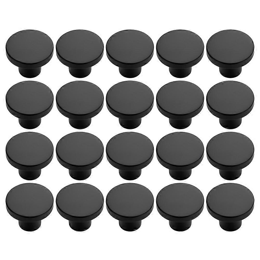 Set Mit 20 Schwarzen Möbelknöpfen, Runde Schubladenknöpfe Für Küchenschränke, Kommoden Und Kleiderschranktüren