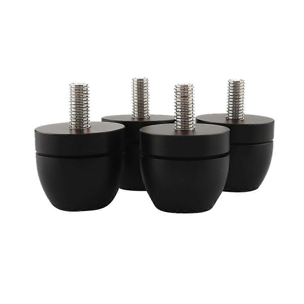 Set Mit 4 Schwarzen, Stoßfesten Aluminium-stützfüßen Für Verstärker, Lautsprecher, Abspielgeräte Oder Subwoofer.