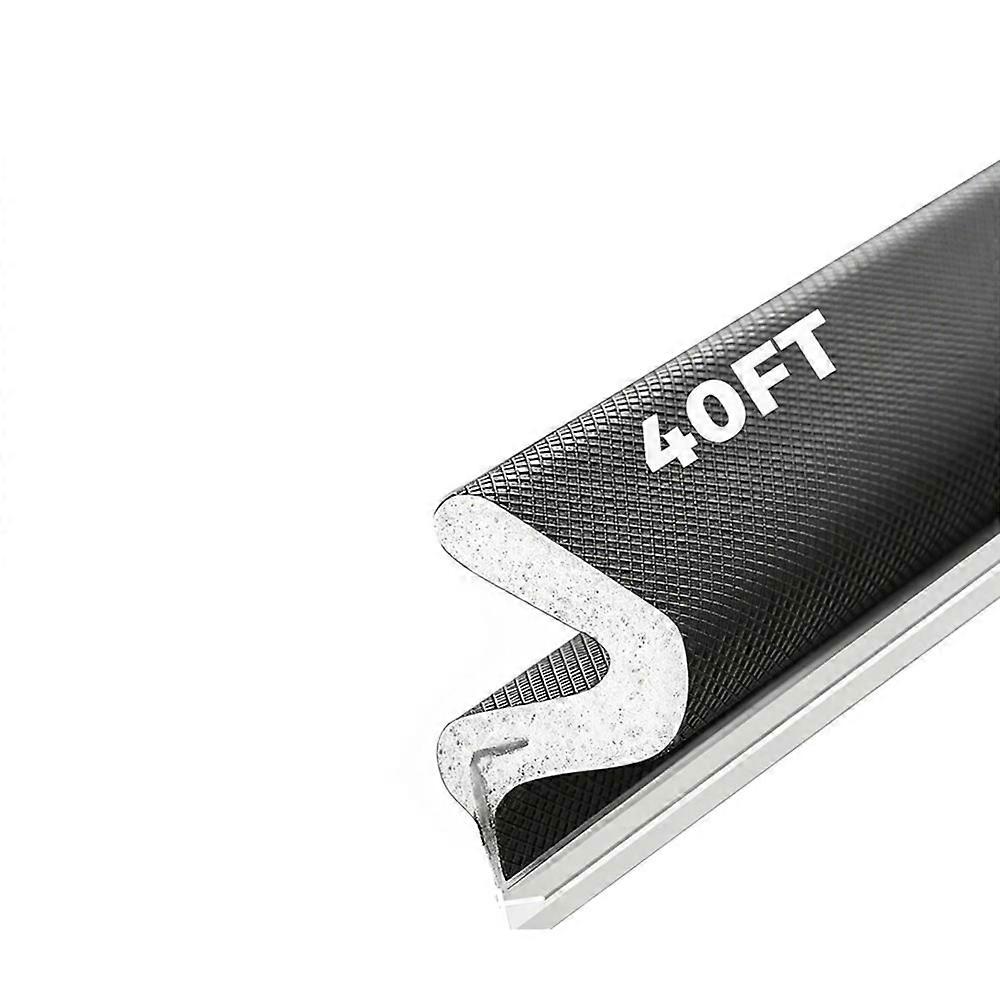 12 M (40 Fuß) Türdichtung, Gerillte Schaumstoffleiste Für Große Spalten, Für Außen- Und Innenrahmen, Schwarz