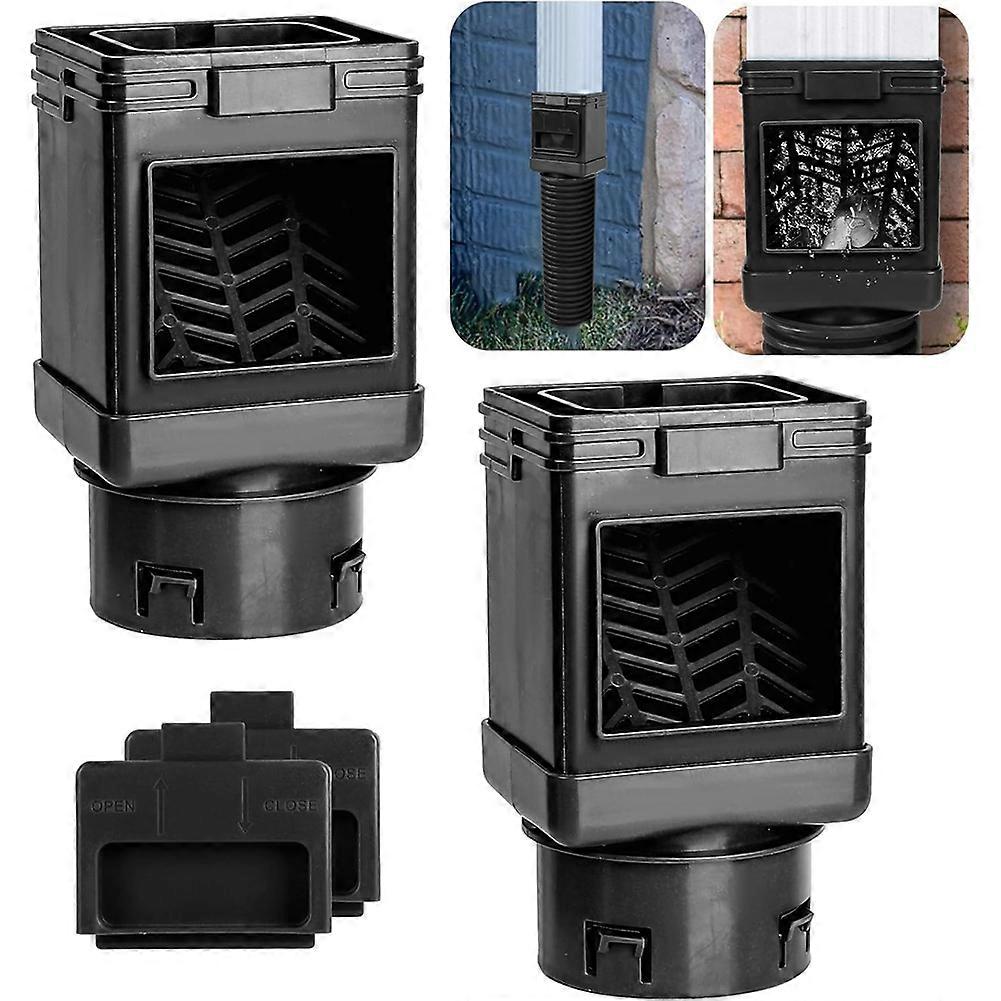 Dachrinnenfilter, Laubabscheider, Fallrohrfilter, Fallrohr-netzfilter, 2x3 Und 3x4 Fallrohr, (2er-pack, Schwarz)