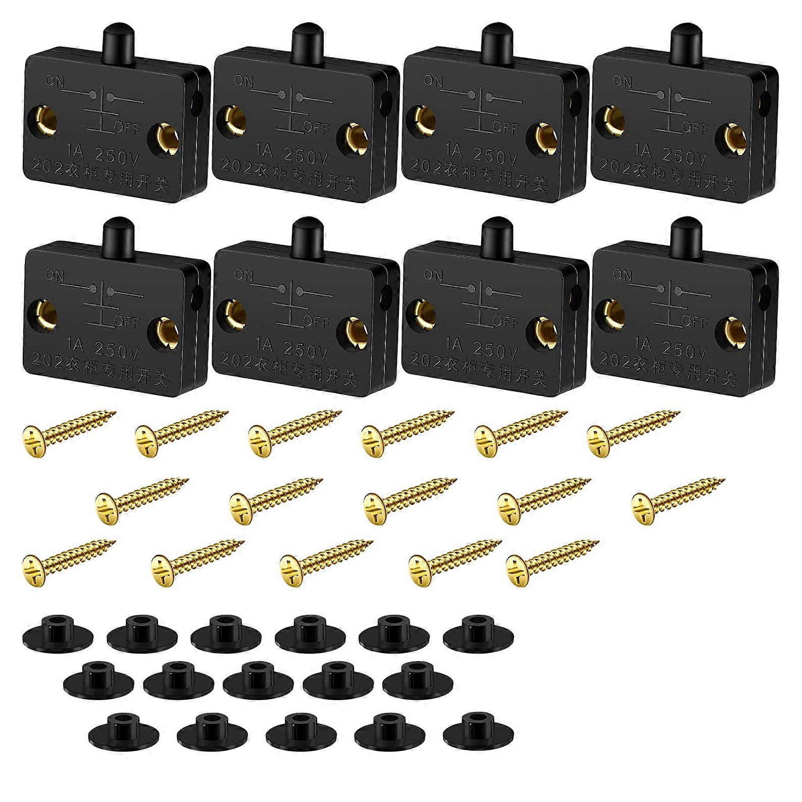 Automatischer Schranktürschalter (8er-pack), Kompatibel Mit 12v, 24v Und 110v Spannungen (schwarz).
