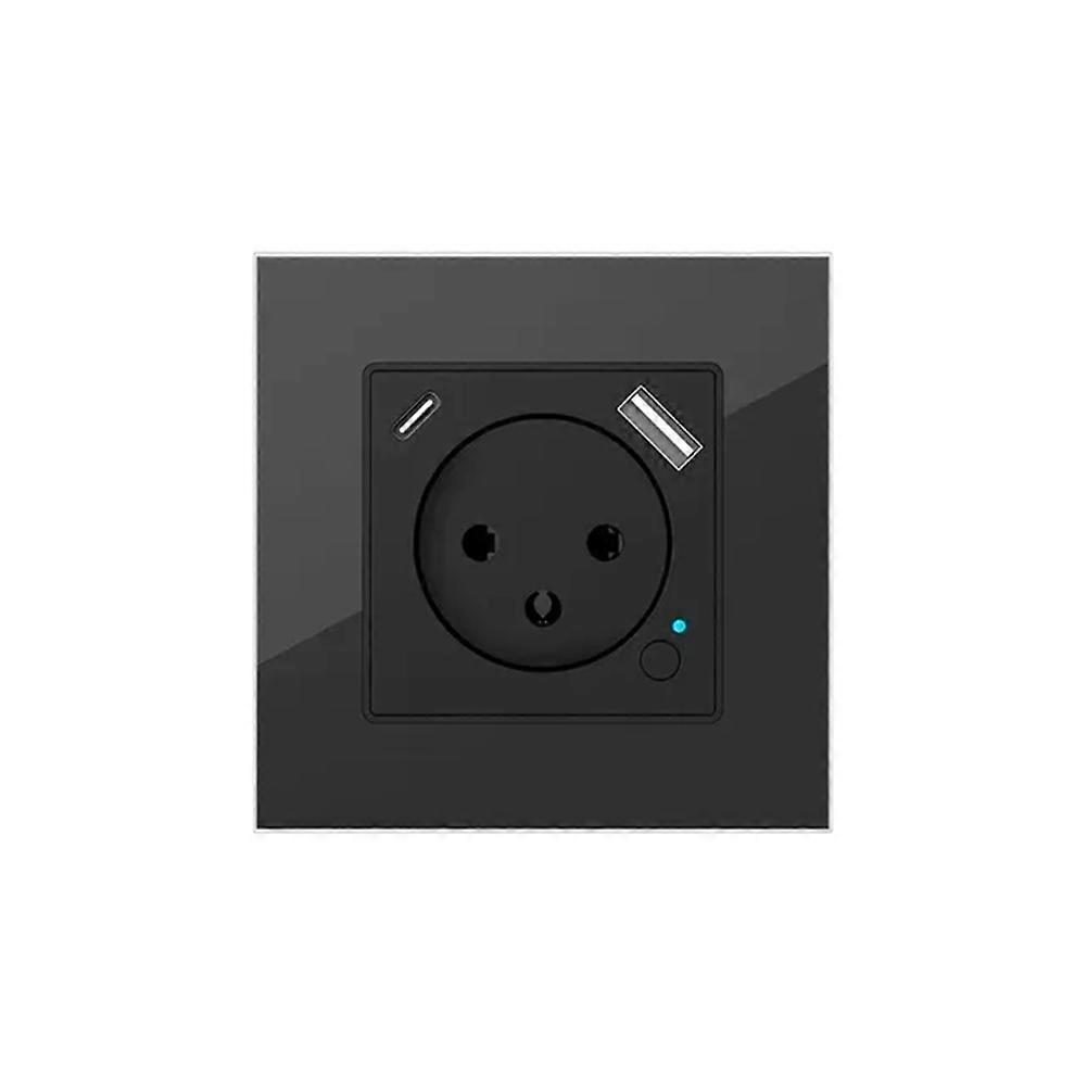 Tuya (israel) Intelligente Wlan-wandsteckdose Mit Usb Typ-c Pd20w Ladeanschluss Für Iphone Und Alexa-fernbedienung (schwarz)
