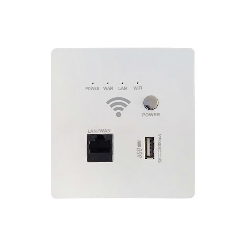 Ap300mbps Wandmontierte Usb-steckdose, Integrierter Wlan-router, Wandladegerät, Usb-wlan-ladepanel, Weiß