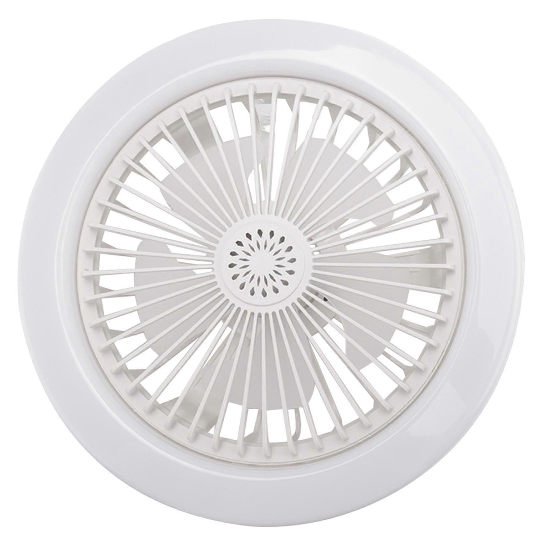 E27 Deckenventilator Mit Integrierter Leuchte, Verdeckter Kardanisch Aufgehängter Lampenfassung (weiß)