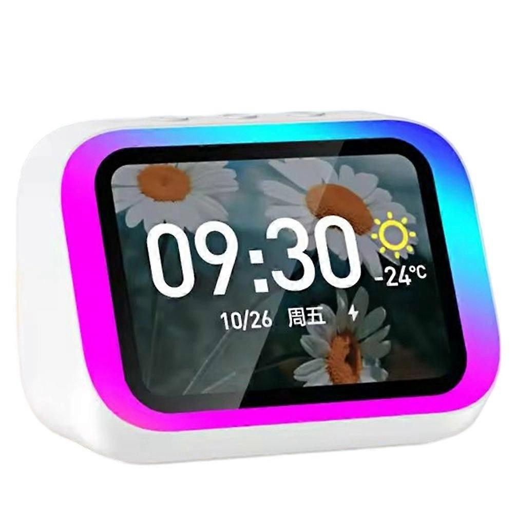 Intelligenter Bluetooth 5.4-lautsprecher Mit Hd-touchscreen, Wiedergabe Elektronischer Musik, Hi-fi-stereoklang, Sprachsteuerung, Weiß